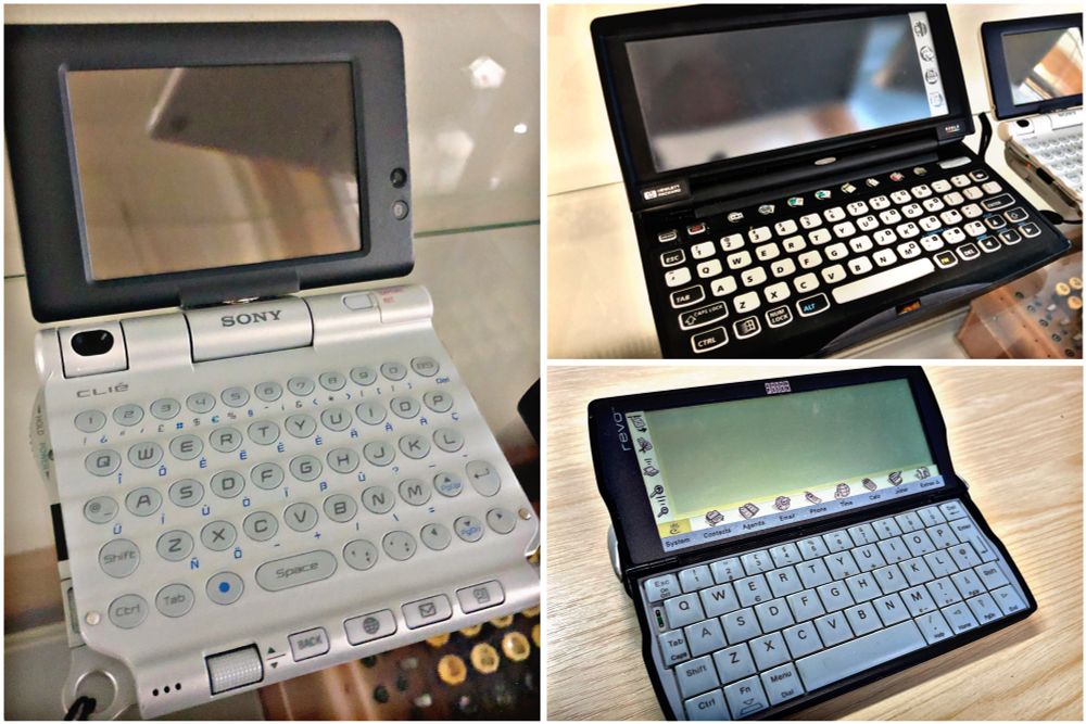 Images of the Sony Clie, HP 620LX and
Psion Revo handheld computers.