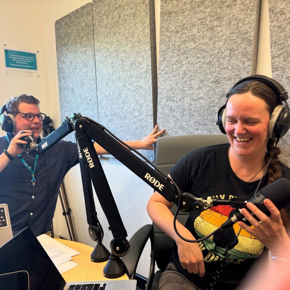 Gary and Pen laughing away and definitely not demolishing the studio in the process 