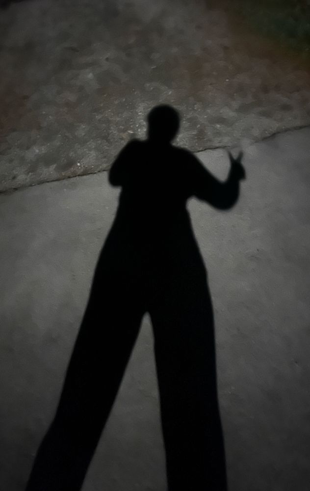 a shadow of a person on the ground looking like some kind of cryptid 