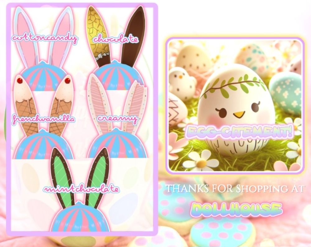 Sugar Bunny Ears - 5pack (Accessory) | シュガーバニーイヤー - 5パック (アクセサリー) - Doll House - BOOTH
