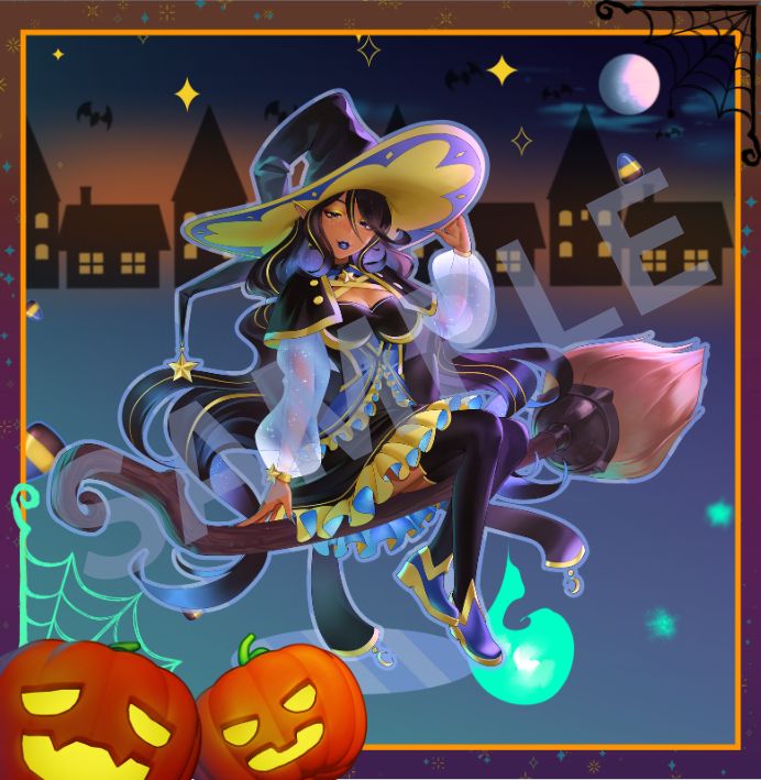 SELENA's acrylic standee featuring her Halloween design.