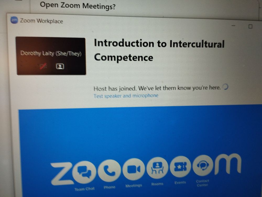 A zoom waiting room for Safe to Create's 'Introduction to Intercultural Competence' with #GORM 