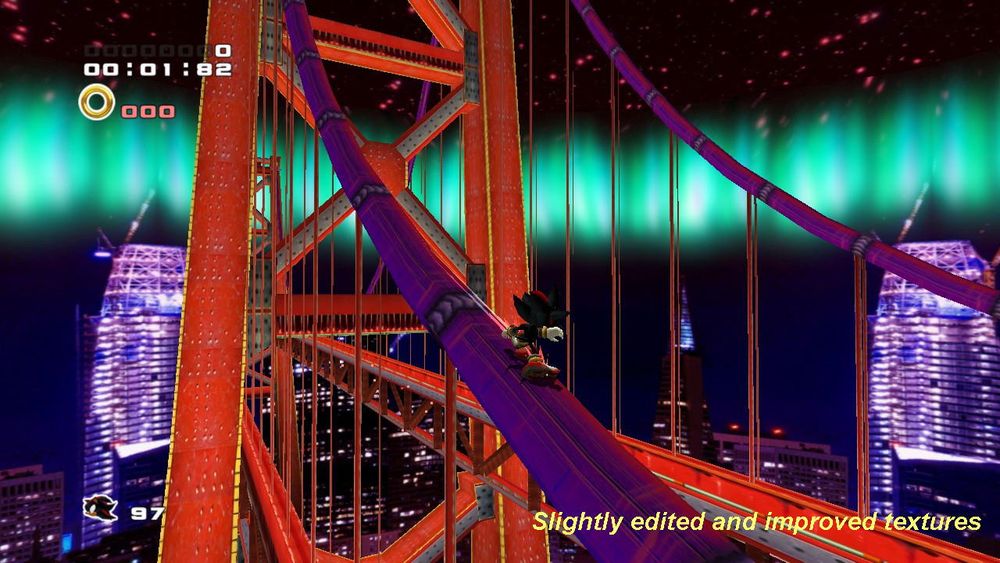 a screenshot of radical highway from sonic adventure 2