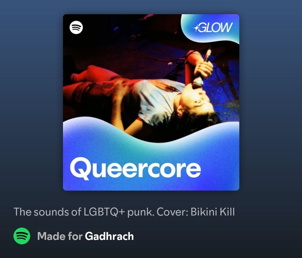 A screenshot of a playlist saying "Queercore".