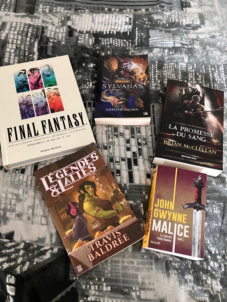 La couverture de « légendes et lattes », sylvanas, malice, la promesse du sang et une encyclopédie final fantasy