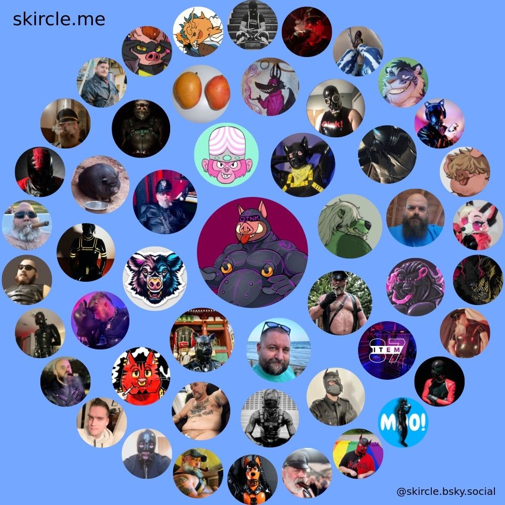 Cloud of profile pictures of bsky users I have interacted with