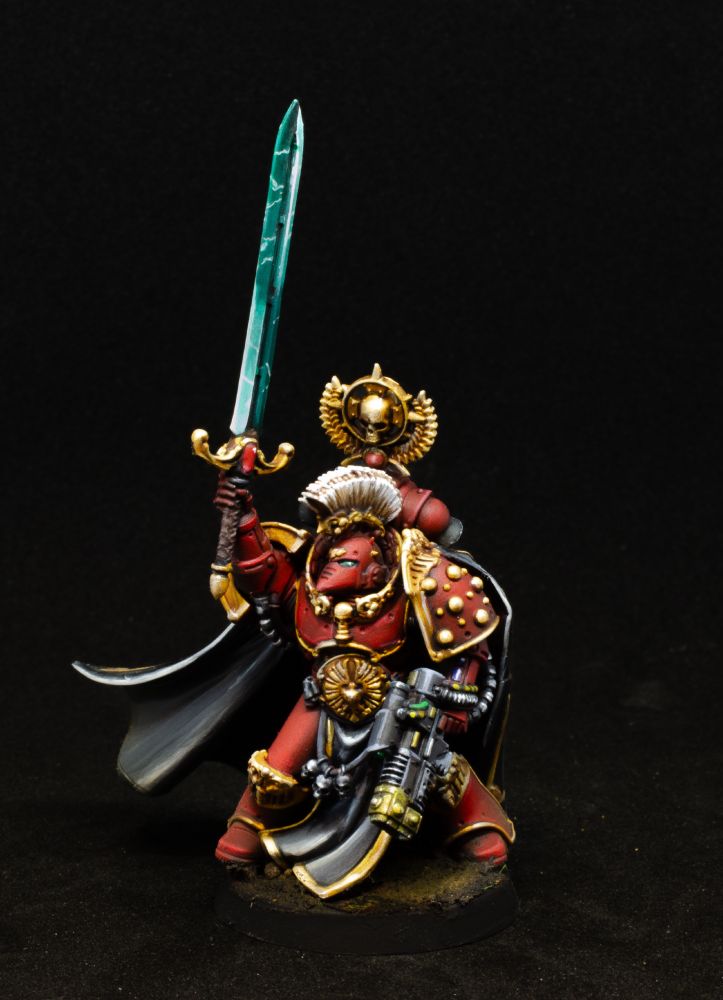Painted Blood Angels Praetor miniature for Warhammer: The Age of Darkness
