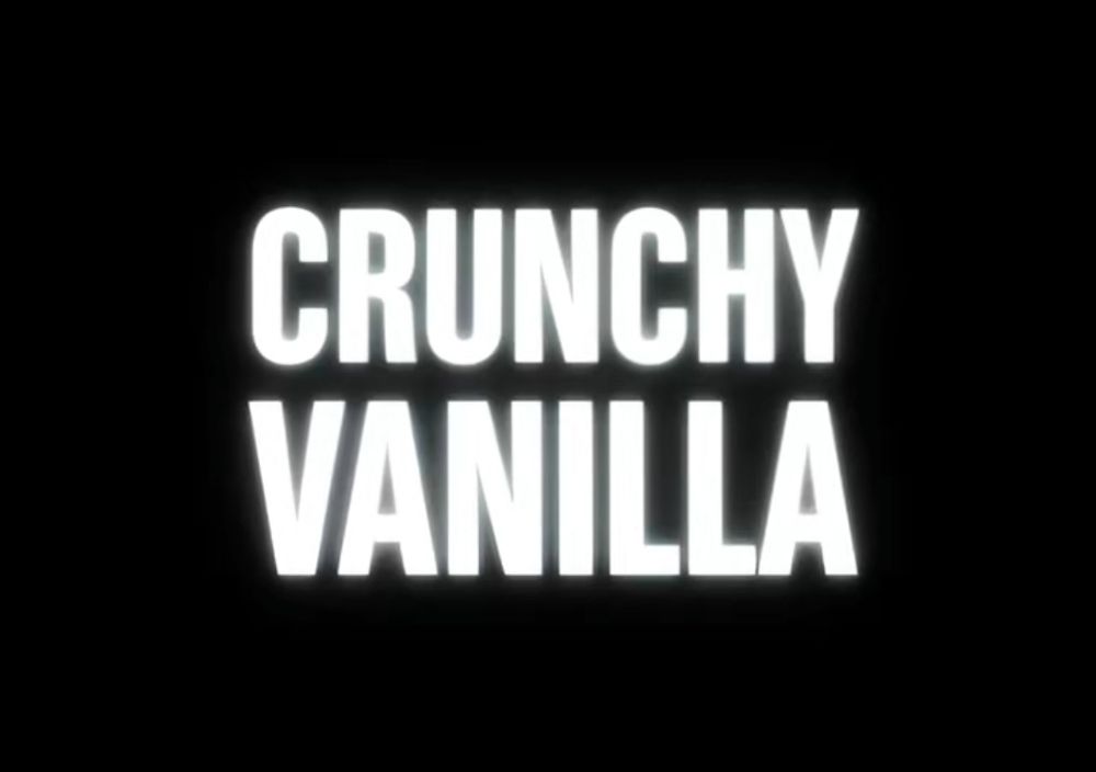still from a social media video where Tyra announces her newest ice cream creation, "crunchy vanilla"