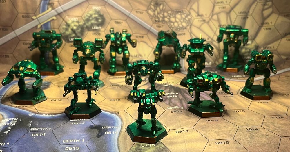 My entire collection of Jade Falcon ‘mechs.