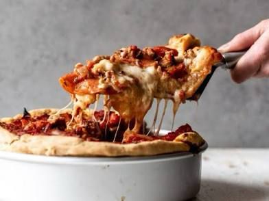 Chicago deep dish pizza, my once a year (maybe) indulgence. 