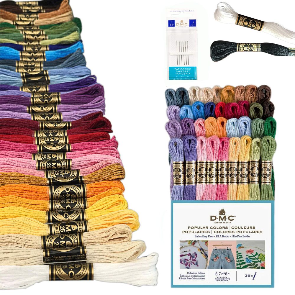 A selection of DMC embroidery thread