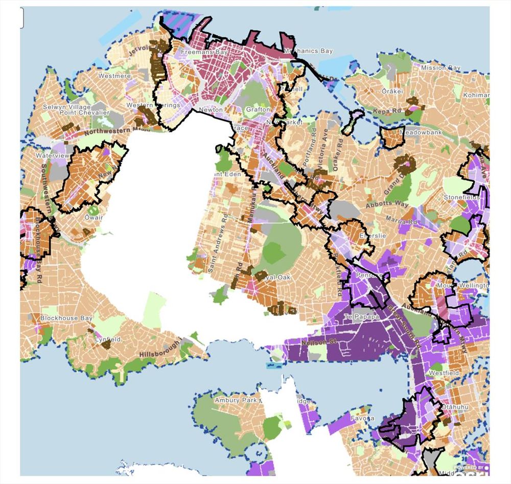 Map of zones in Auckland