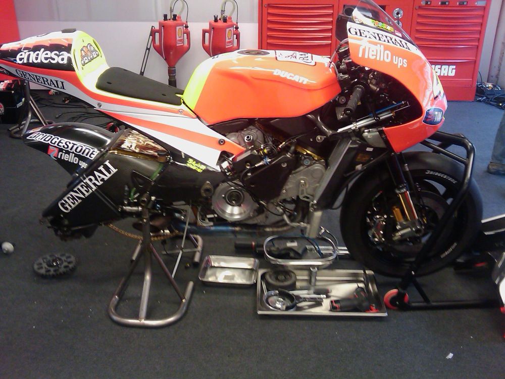 Valentino Rossi Ducati GP11 with its clothes off. 