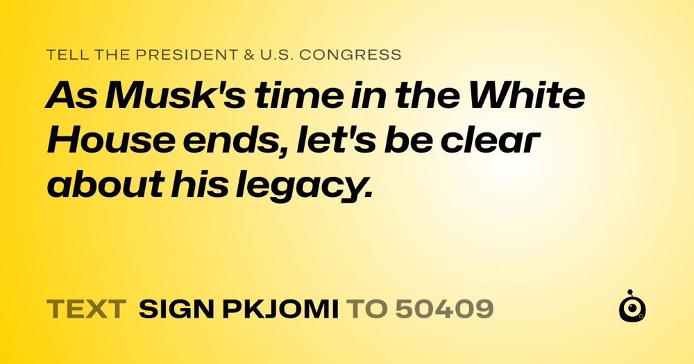 Text SIGN PKJOMI to 50409 to send this to your officials.
