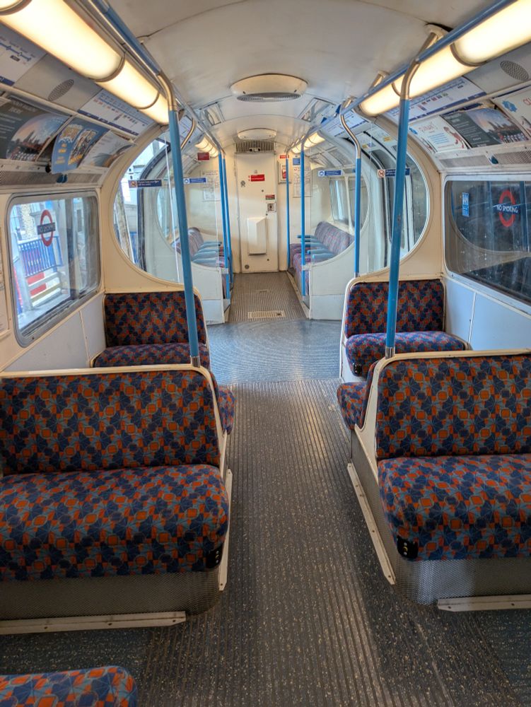 A retired tube carriage from the Victoria Line