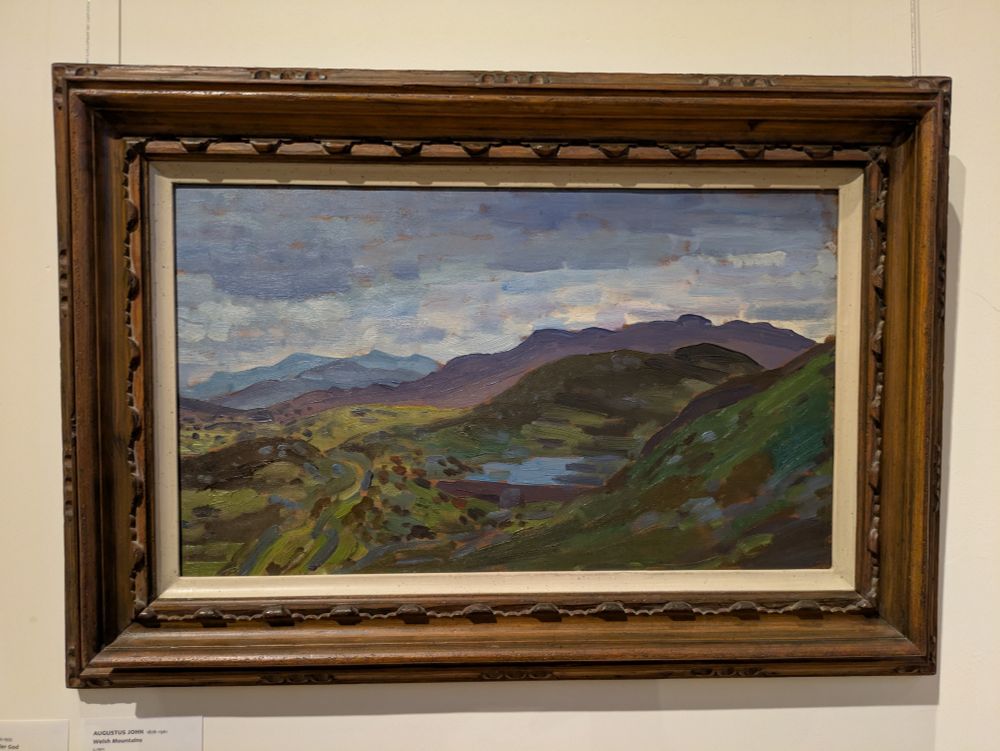 Oil painting by Augustus John "Welsh Mountains" c.1911