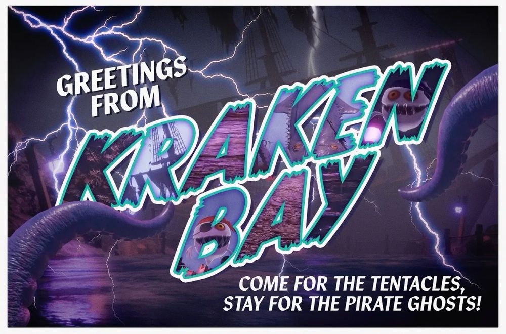 Greetings from Kraken Bay. Come for the tentacles, stay for the pirate ghosts.