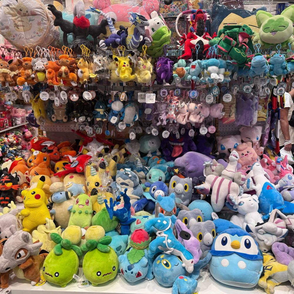 Pokemon plushies in a rainbow assortment 🌈