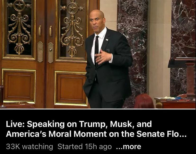 Sen. Cory Booker filibustering Tuesday morning 