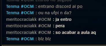Tenma : Entrano discord ai po
meritocraciakk: ja entro, pera, so acabar a aula aq