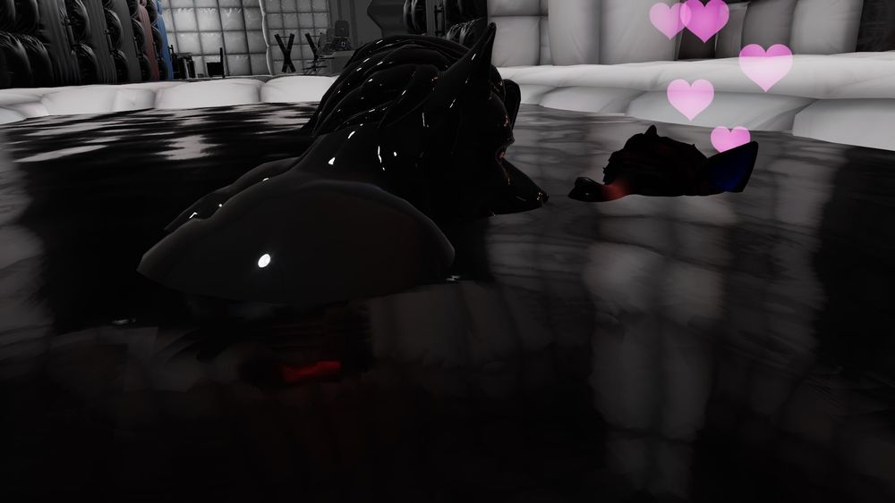*as we make out my head goes down first as i close my eyes as the goo covers my eyes and mouth abit of my ears getting touched as we go lower my ears and nose gets covered to i was fulley submerged into latex goo as i feel him still like hes not letting go of his first victim*