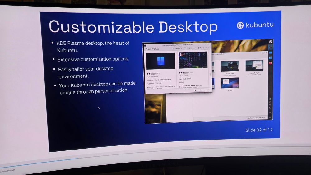 Foto av installasjonsskjermen til Kubuntu.