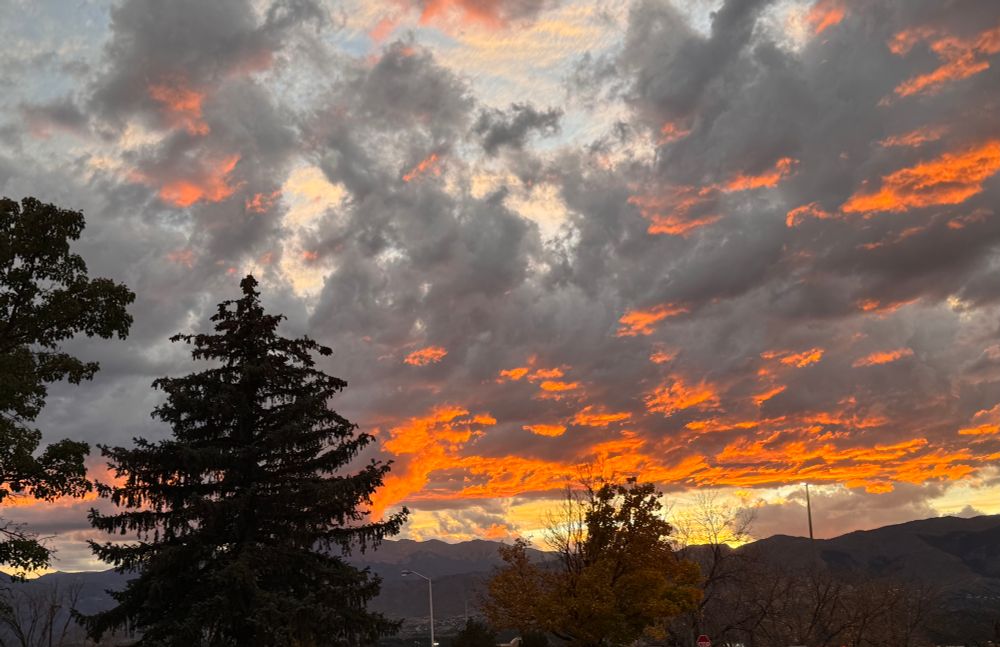 Cool mountain sunset