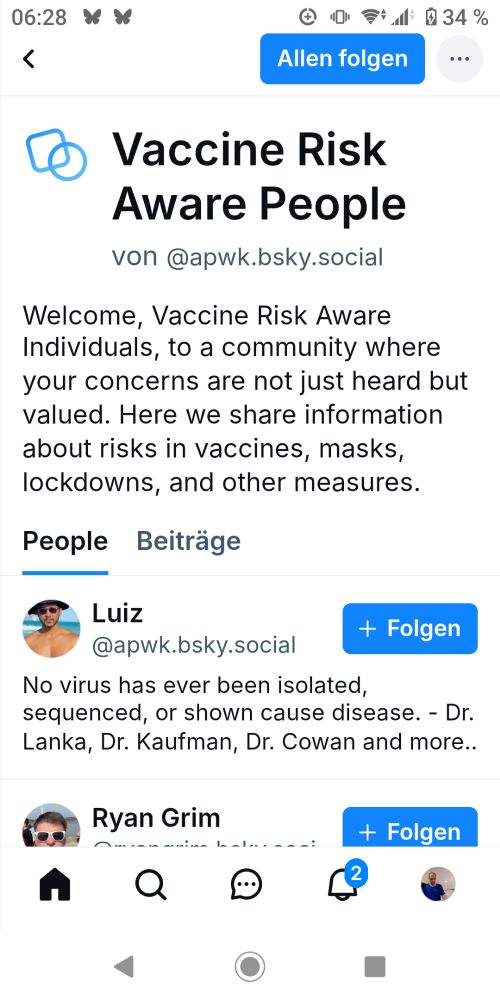 Screenshot eines Starterpacks mit dem Titel vaccine risk aware people, eine Liste für Impfgegner*innen und Virusleugner*innen.