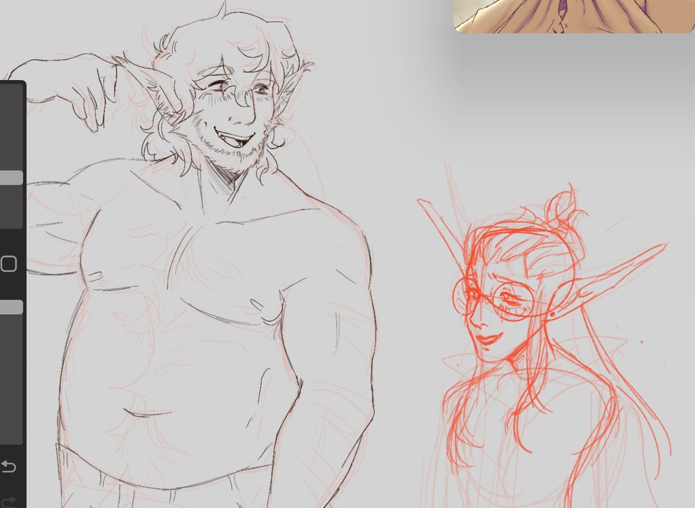 Big and tall hairy man speaks to much shorter hexblood.
He loves her so much
They also aren’t doing too much right now other than walking.