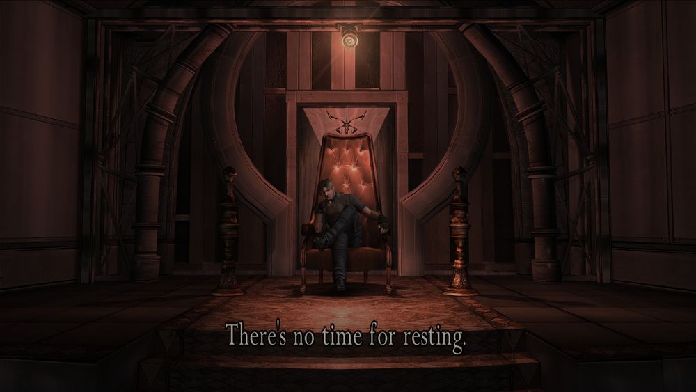 RE4 Leon on throne