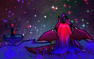 Dead Star. A Dragon girl sitting on the edge of a cliff overlooking a galaxy.