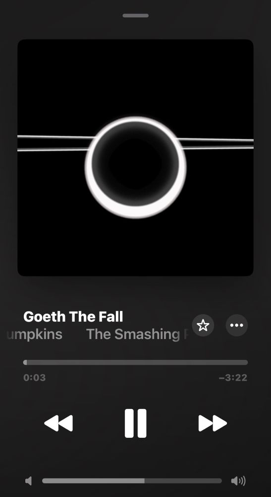 Screenshot showing Goeth The Fall by The Smashing Pumpkins playing on Apple Music
