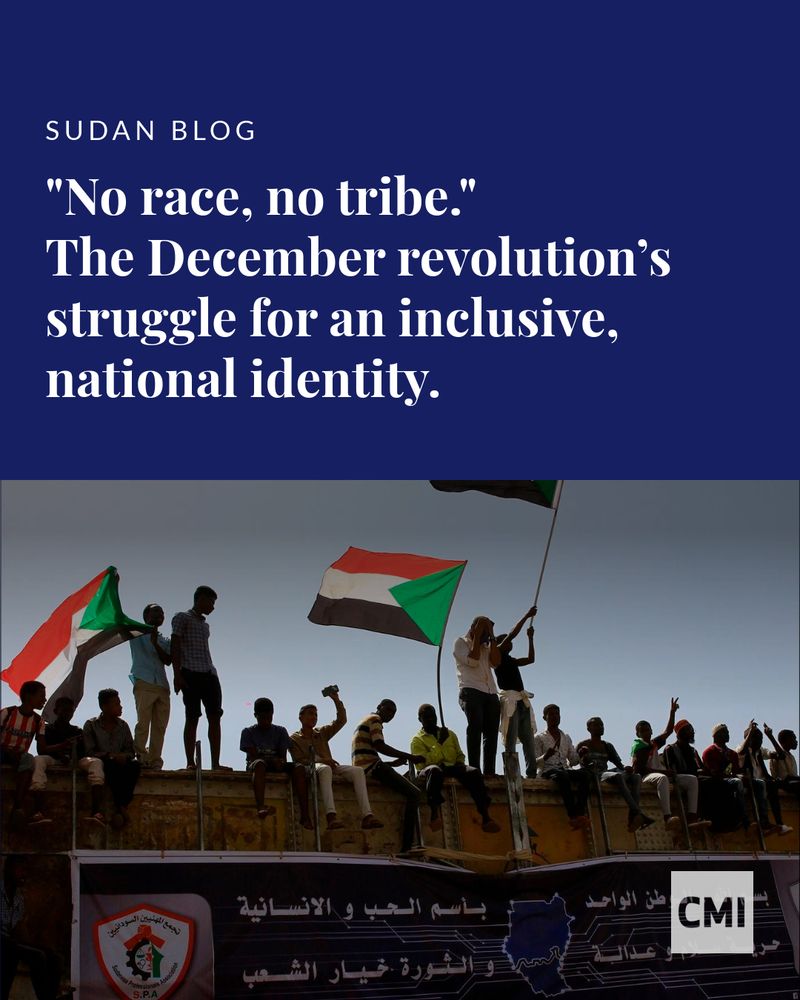 "No Race, No Tribe" The December revolution's struggle for an inclusive national identity.

Protestors waving Sudanese flags.
