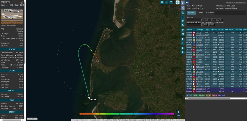 Map image with captured plane.