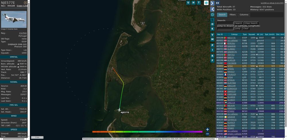 Map image with captured plane.