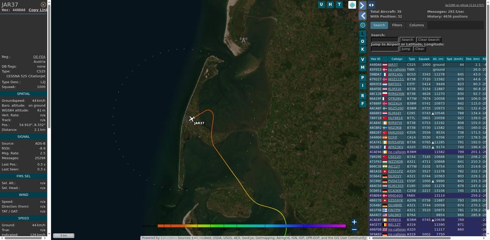 Map image with captured plane.