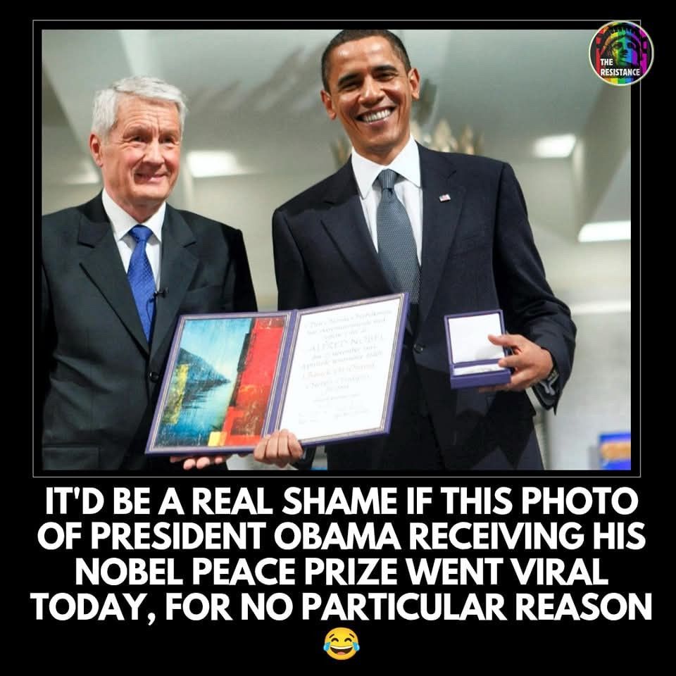 President Obama receiving Nobel Prize