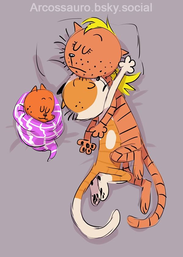 Drawing of Petey's parents sleeping laid down against each other and baby Petey sleeping wrapped in a blanket next to them