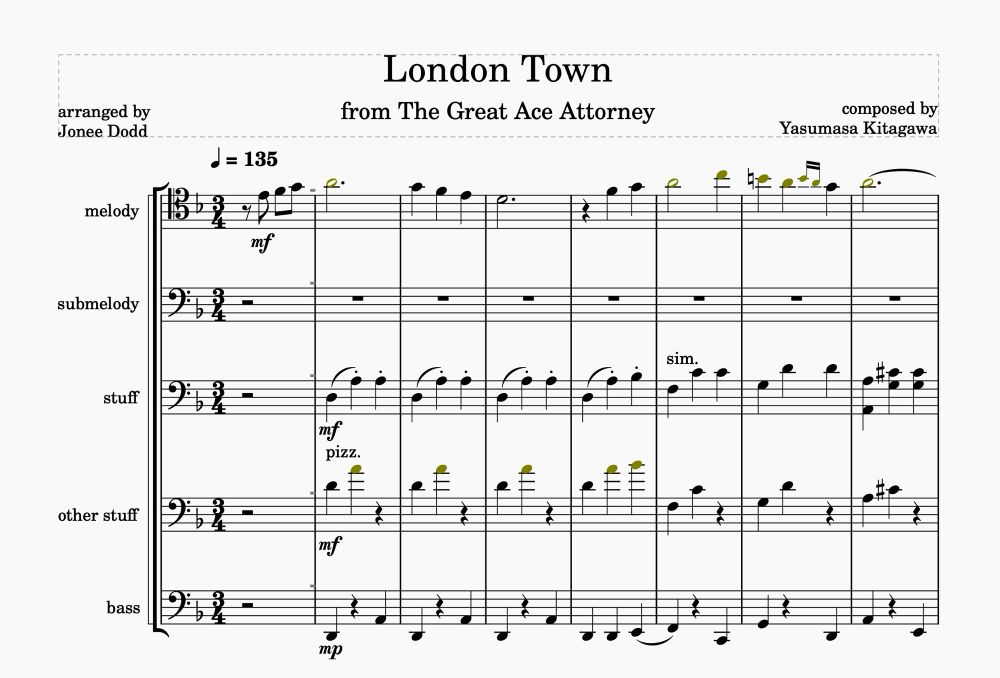 arrangement of London Town from The Great Ace Attorney