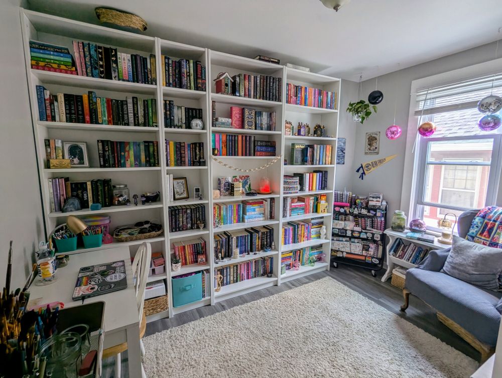 Full bookshelves