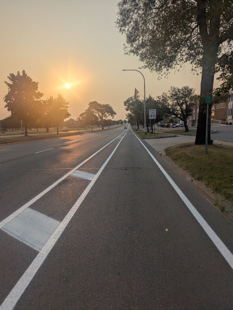 Unprotected bike lane on Sheridan Drive in Tonawanda NY