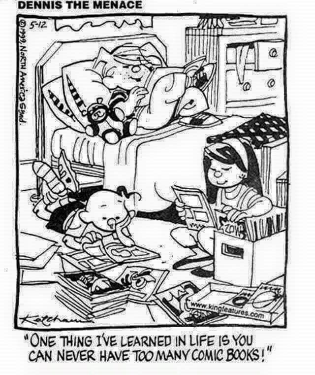 Dennis the Menace reading comic books