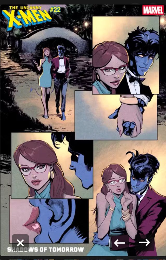Nightcrawler walking in the park with a lady. 