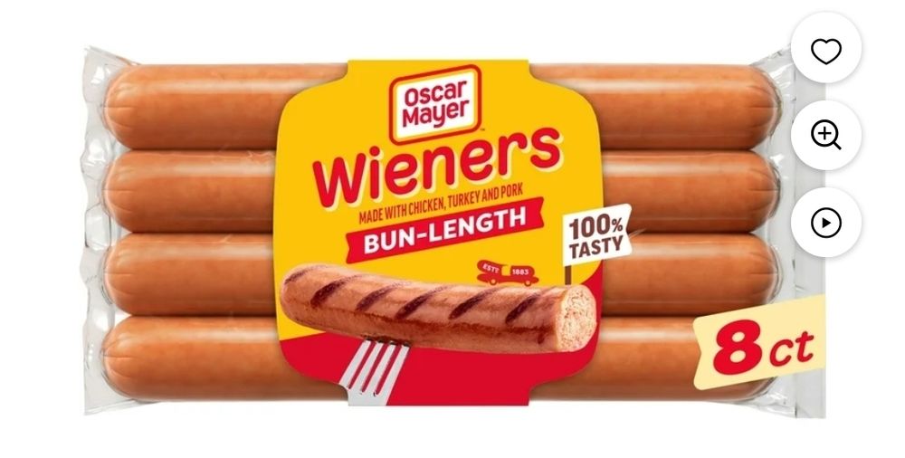 Image of an 8 pack of hot dogs