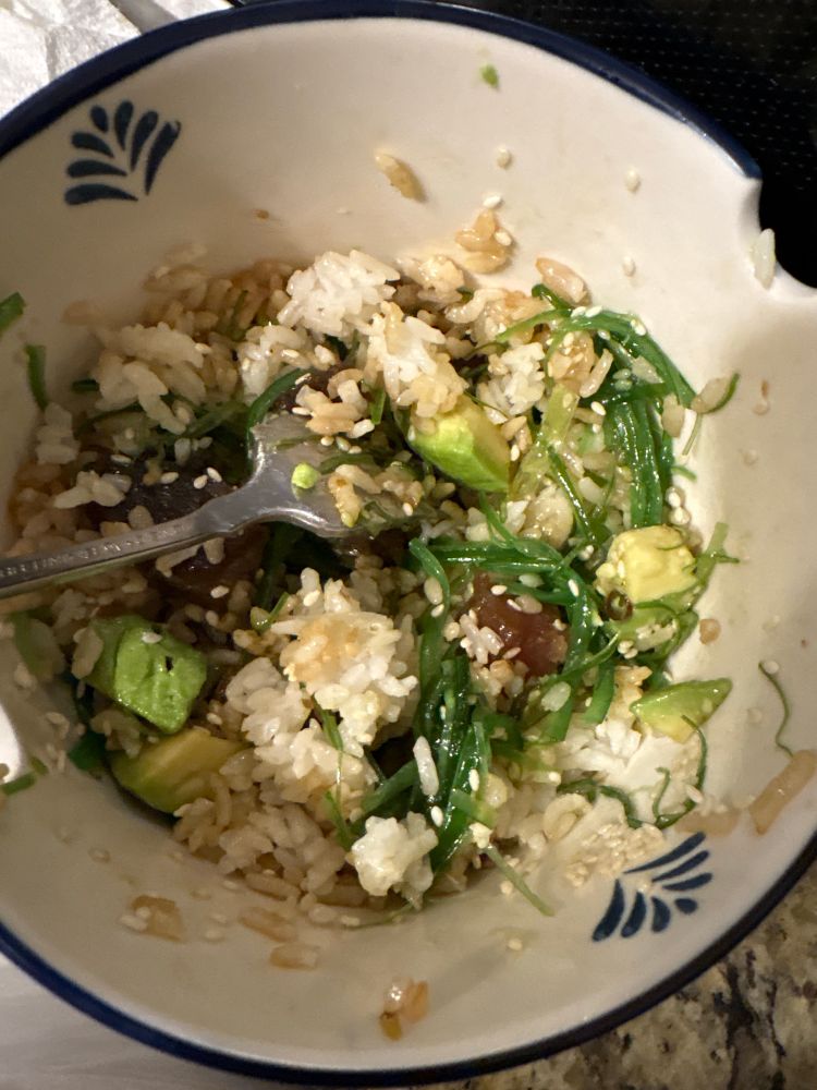 Photo of my first poke bowl 