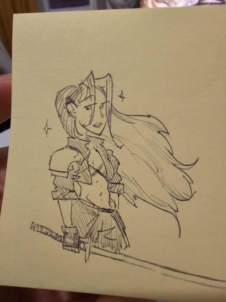 Twink sephiroth, crop jacket and flowing hair