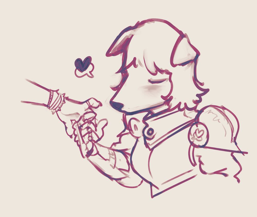 dog girl knight smooches hand