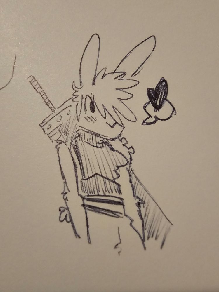 It's cloud strife, but it's a girl cloud from the video game.But as a girl and a little heart bubble 