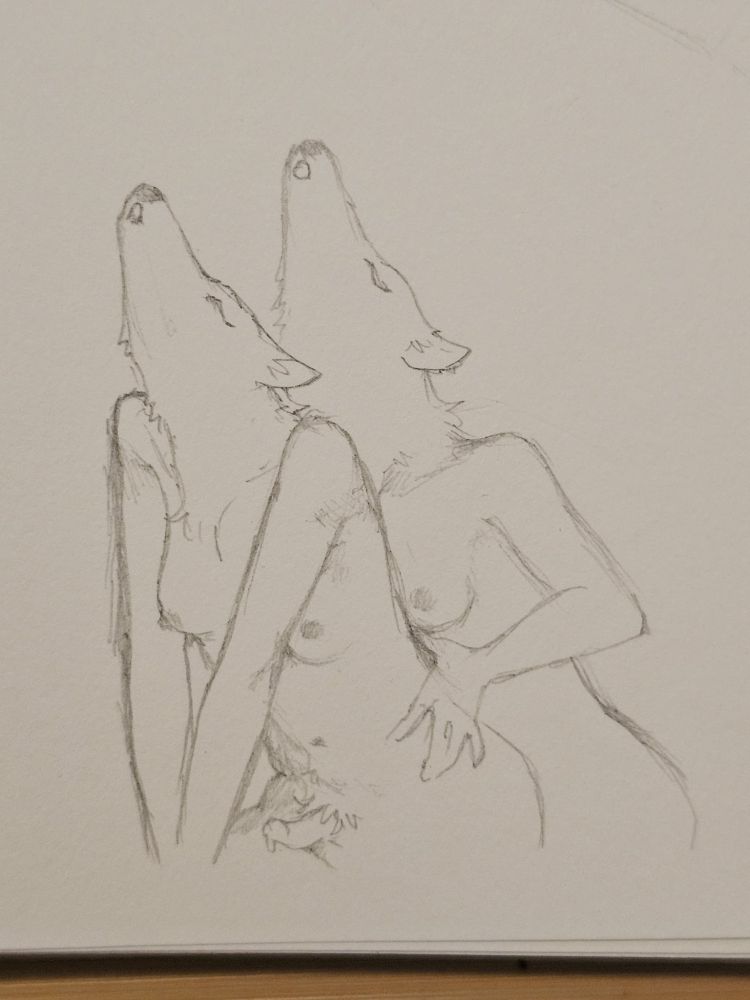 two wolf girls fuck and howl at the moon