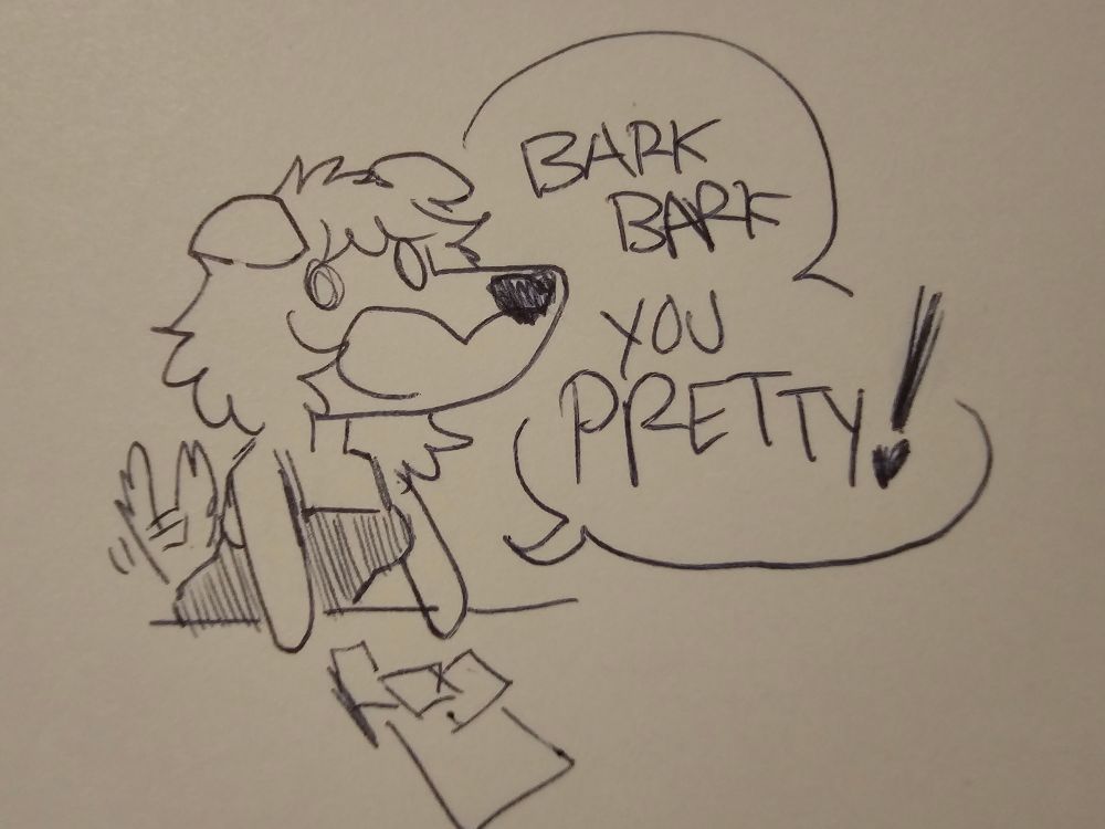 A puppy girl goes bark bark, you pretty